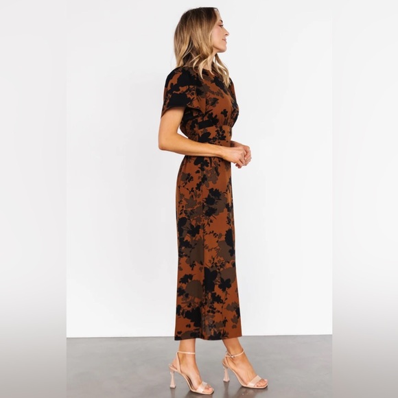 Baltic Born Lenin Midi Dress | Espresso Print - Picture 3 of 4